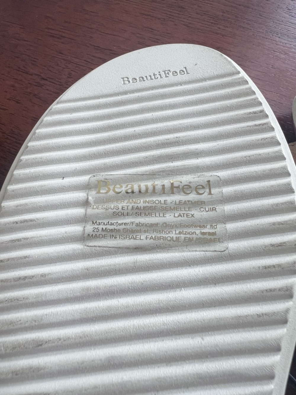 BeautiFeel Two-Tone Beige and Black Slingback Sandals - Picture 6 of 10